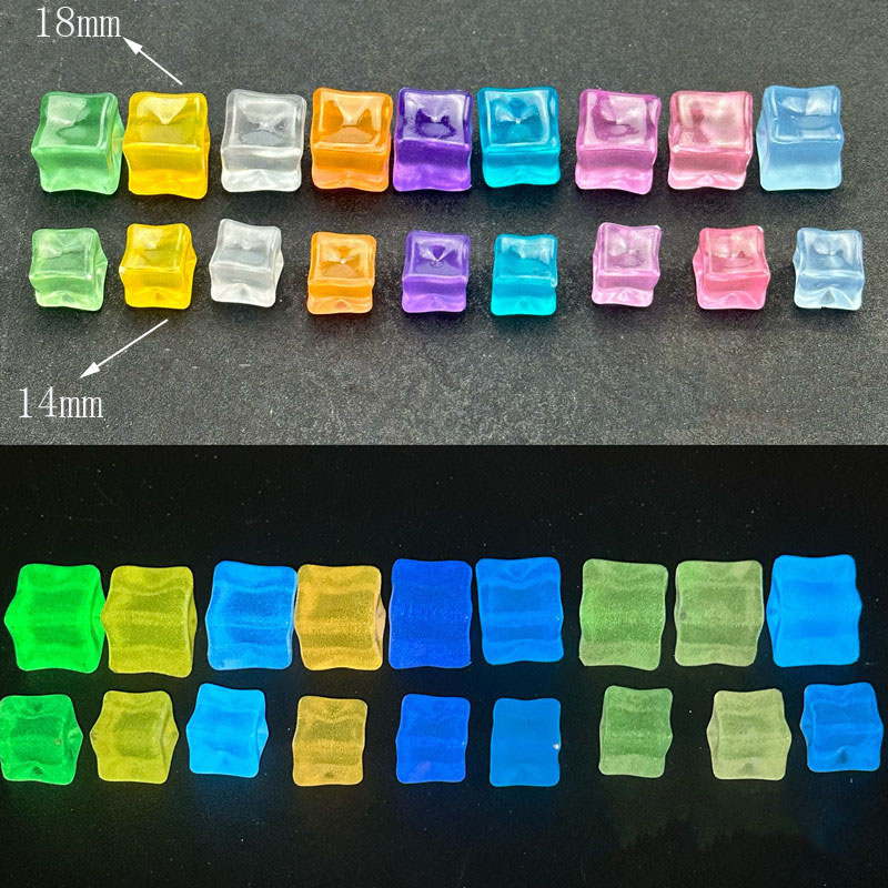 Resin Art Cube - Cubos de gelo quadrados simulados, brilho
