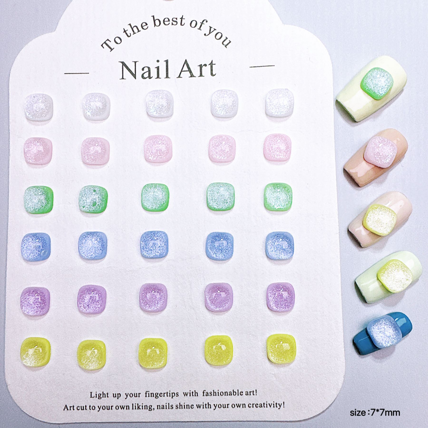 Resin Art Cube - 100 Peças de Adornos para Unhas