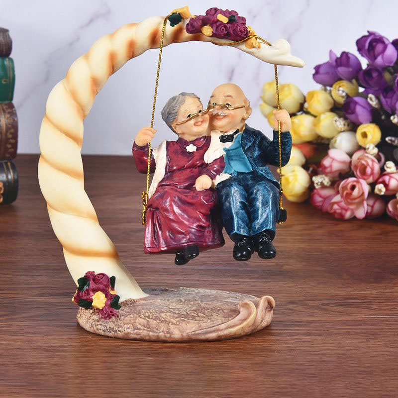 Resin Art Anniversary Gift - Estatuetas de Resina de Casal Idoso