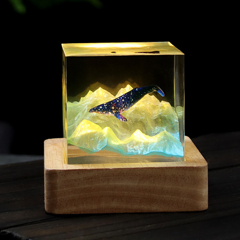 Resin Art Cube - 5cm cubo organismo resina luz de