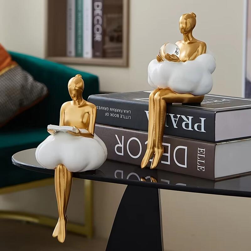 Resin Art Aesthetic - Nordic nuvem vestido menina estátua estatueta