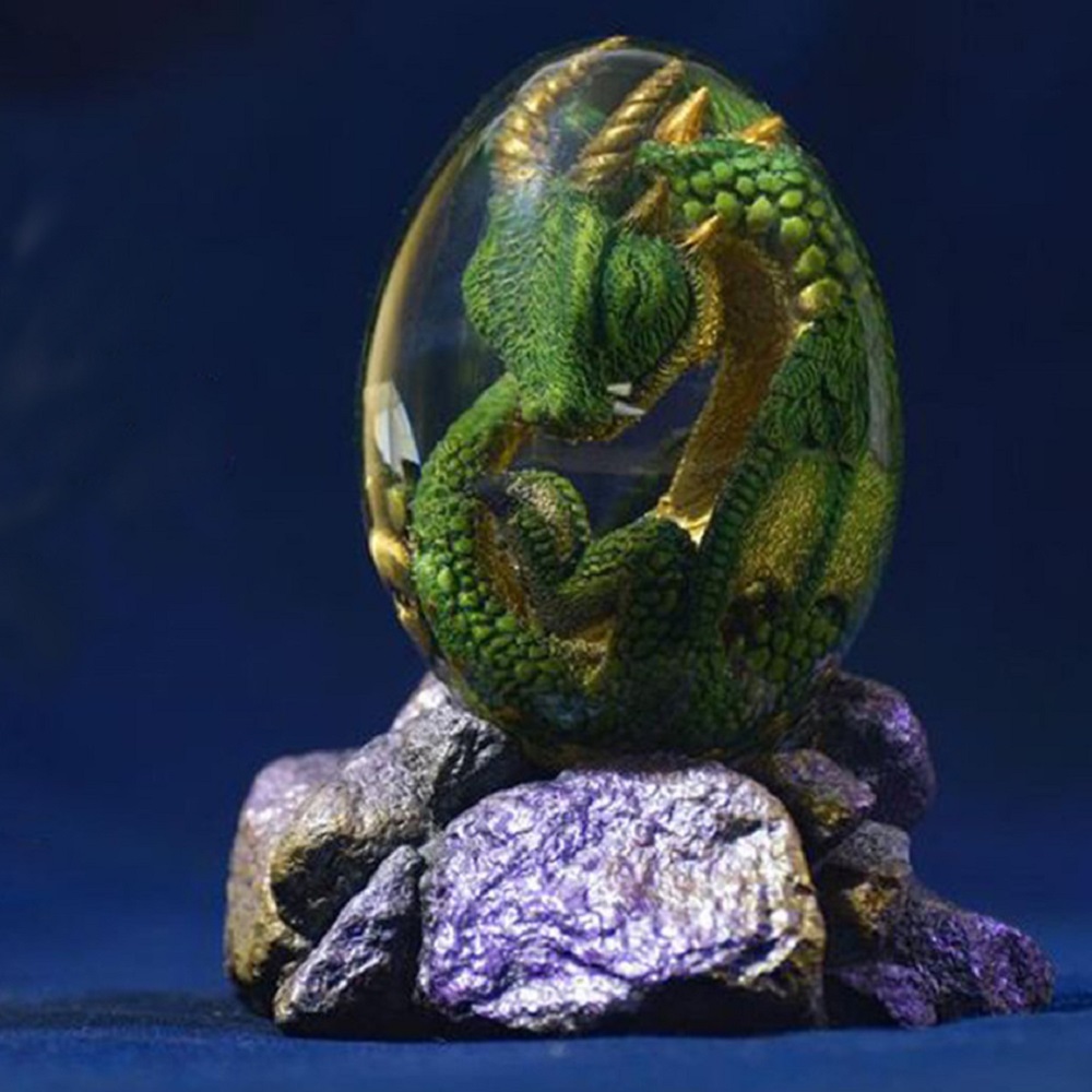 Lava dragão ovo estátua com ba - Resin Art Stand avaliação e preço