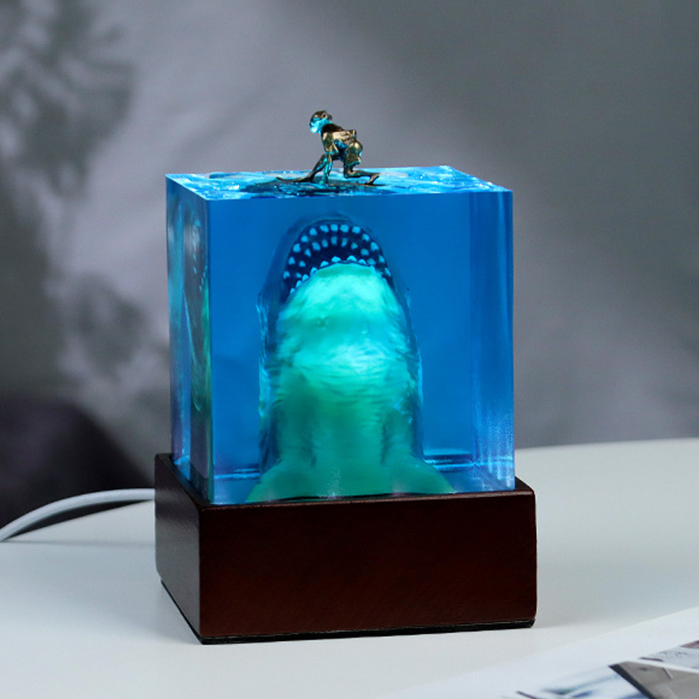 Grande tubarão branco tema noi - Resin Art Cube avaliação e preço