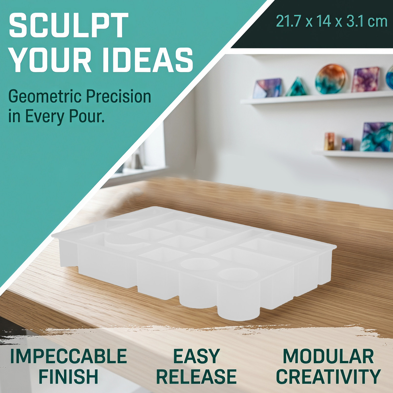 Molde de silicone com 17 cavid - Resin Art Cube avaliação e preço