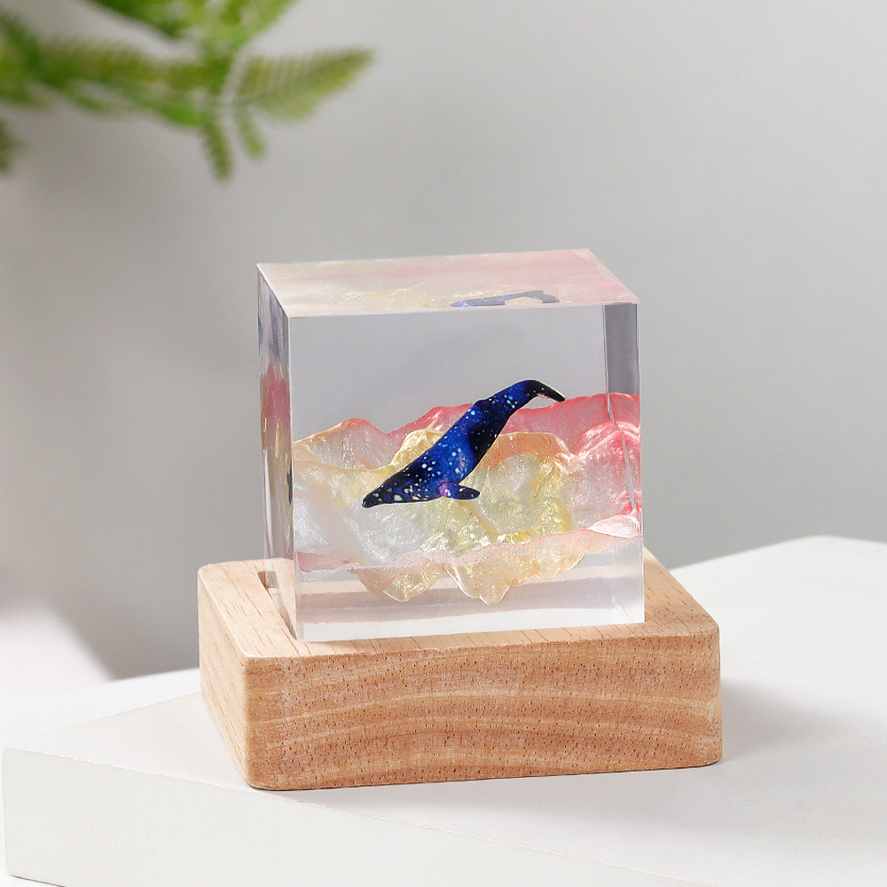 5cm cubo organismo resina luz  - Resin Art Cube avaliação e preço