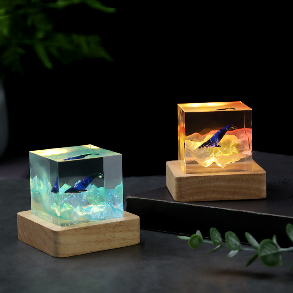 5cm cubo organismo resina luz  - Resin Art Cube avaliação e preço