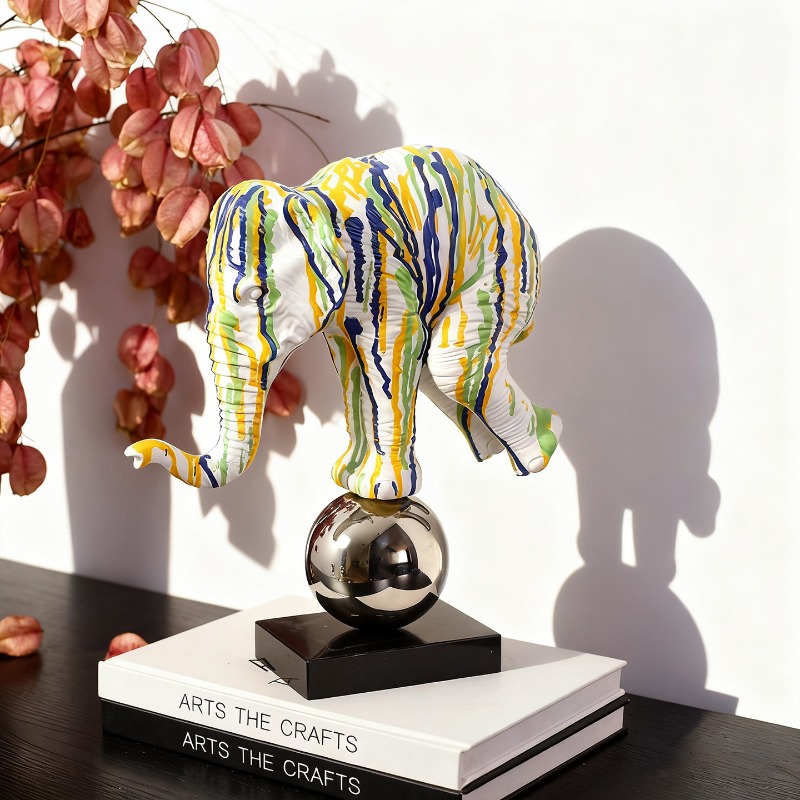 Estátua de Elefante Colorido e - Resin Art Anniversary Gift avaliação e preço