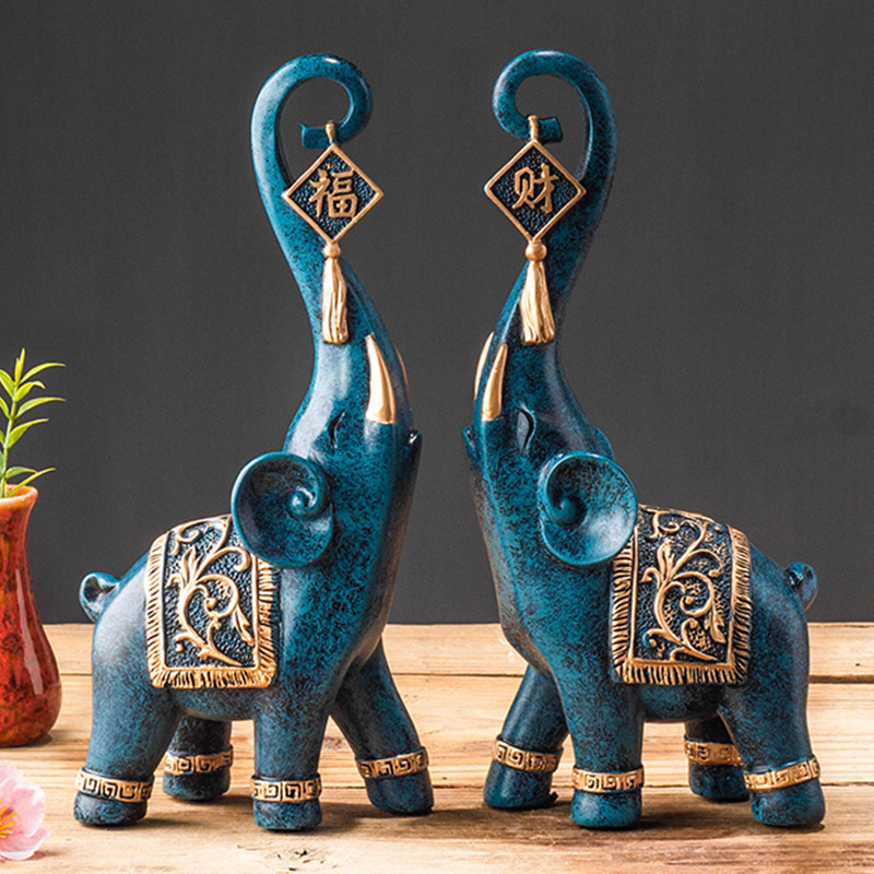 Um Par de Estatuetas de Elefan - Resin Art Anniversary Gift avaliação e preço