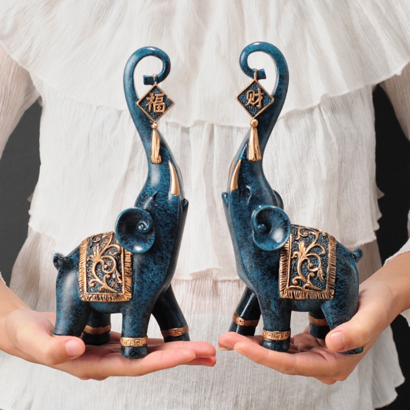 Um Par de Estatuetas de Elefan - Resin Art Anniversary Gift avaliação e preço