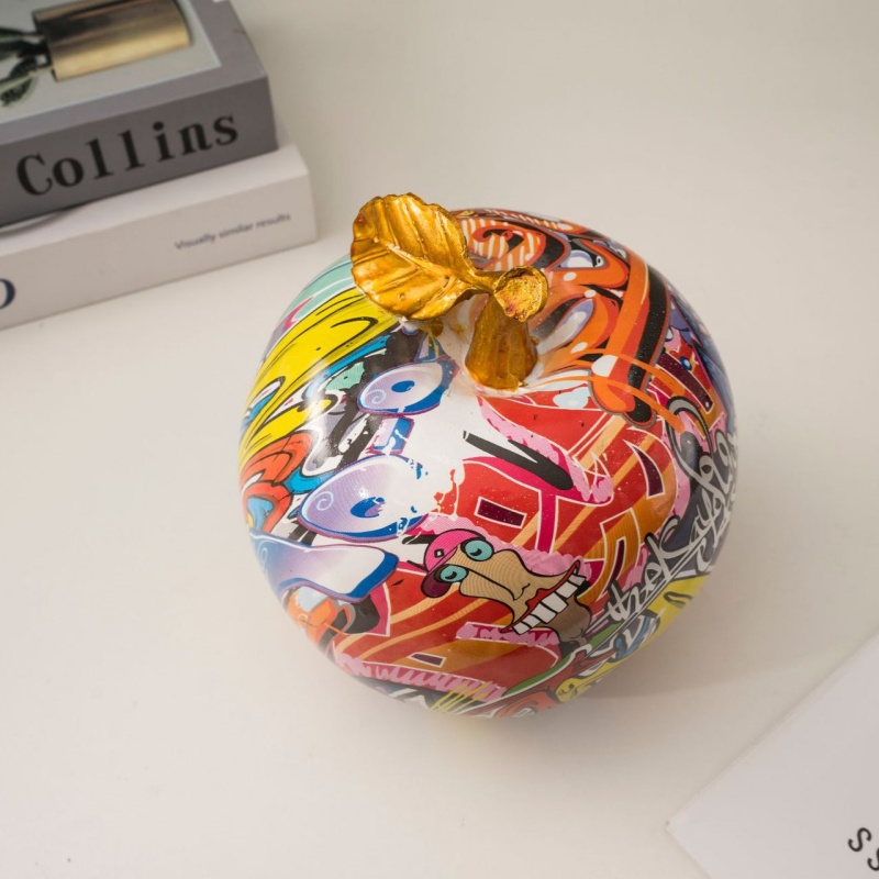 Estético graffiti maçã escultu - Resin Art Aesthetic avaliação e preço