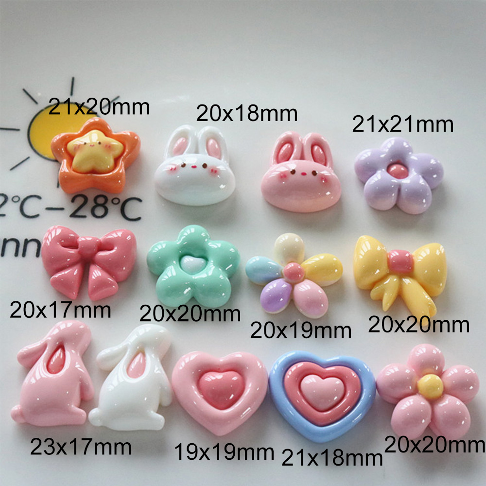10 pçs brilhante flor coelho r - Resin Art Phone Case avaliação e preço